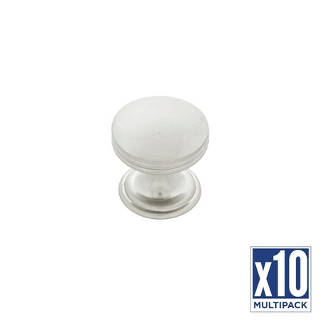 Hickory Hardware Knob 1 Inch Diameter, 10PK P2140-SN-10B